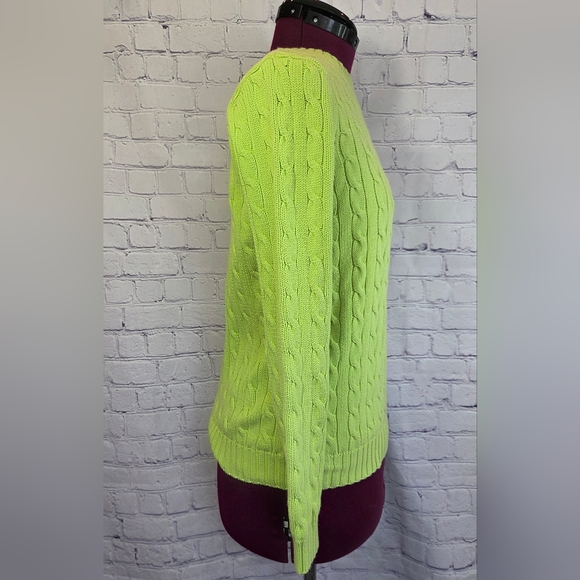 Ralph Lauren Women's Lime Cable Knit Sweater - Picture 2 of 4